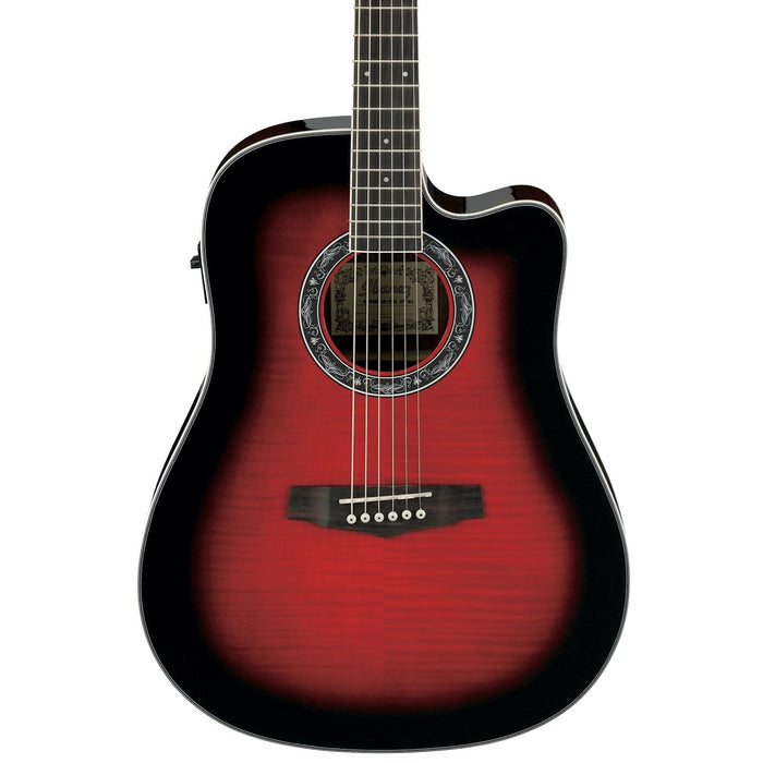 PF28ECE 6-String Dreadnought Acoustic Guitar with Purpleheart Fretboard, Right