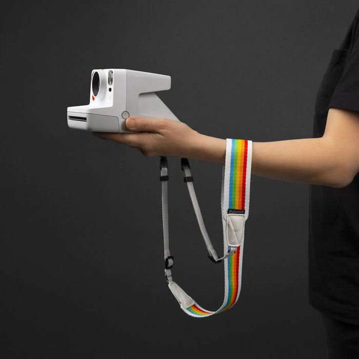 Rainbow White Flat Camera Strap for Polaroid Now/Now+ and I-2 Cameras