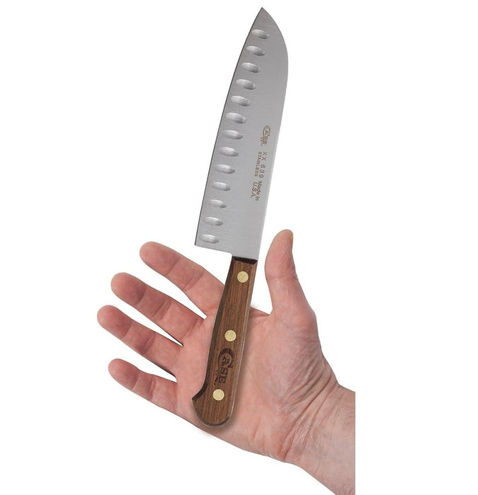 Household Cutlery 7" Stainless Steel Santoku Knife with Solid Walnut Handle