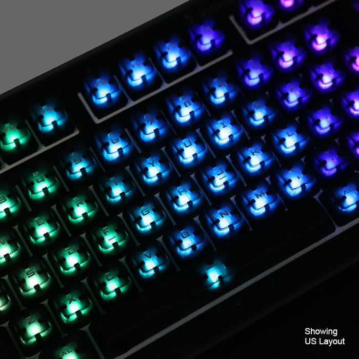 Translucent Modern Font RGB Keycap Set for Gamma Zulu Switches, 5Qs, & X50Q