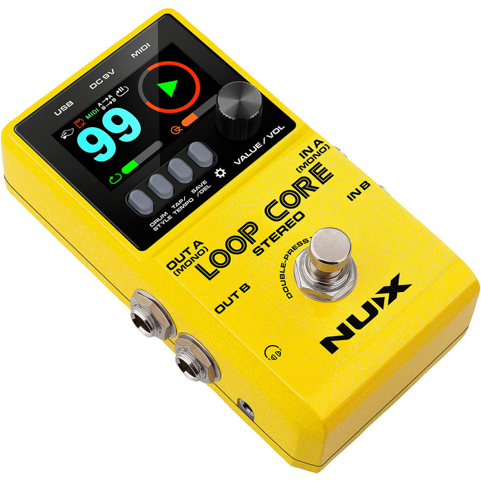 Loop Core Stereo Looper with MIDI and Drum Pattern Guitar Effect Pedal