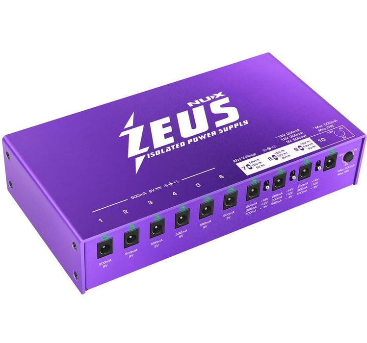 Zeus All-Isolated Power Supply with 10 High Current DC Power for NUX Pedals