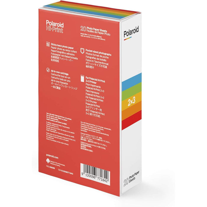 Hi-Print 2x3 Paper Cartridge with 20 Sheets | Compatible with Polaroid Hi-Print