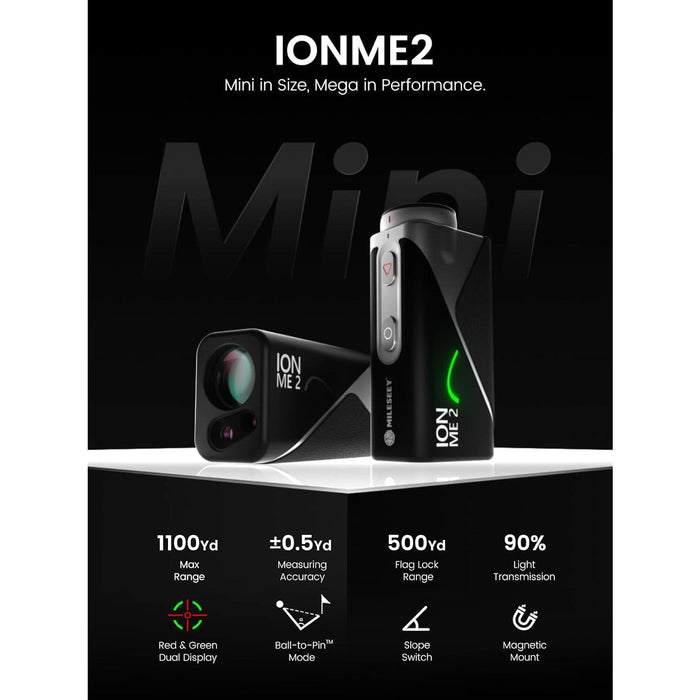 MILESEEY IONME2 Golf Laser Rangefinder with 1,100 Yard Range and Slope Compensation