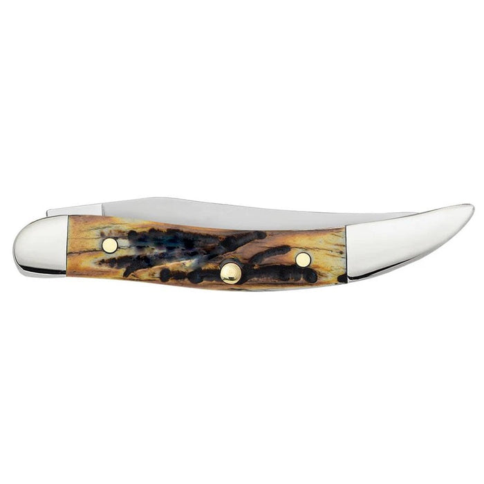 Genuine Stag Small Texas Toothpick Folding Pocket Knife With Tru-Sharp Steel