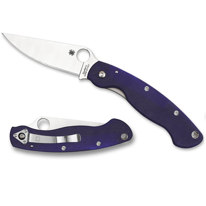 Spyderco Military Model Folding Pocket Knife with CPM S110V Blade, Dark Blue