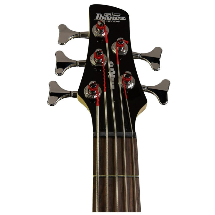 MiKro GSRM25 5-String Solidbody Electric Bass Guitar, Right-Handed, Black