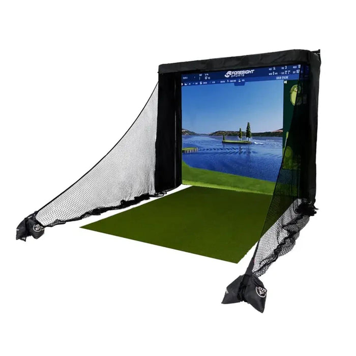 The Net Return Simulator Bay 8 Premium Indoor Golf Experience with High Impact Netting