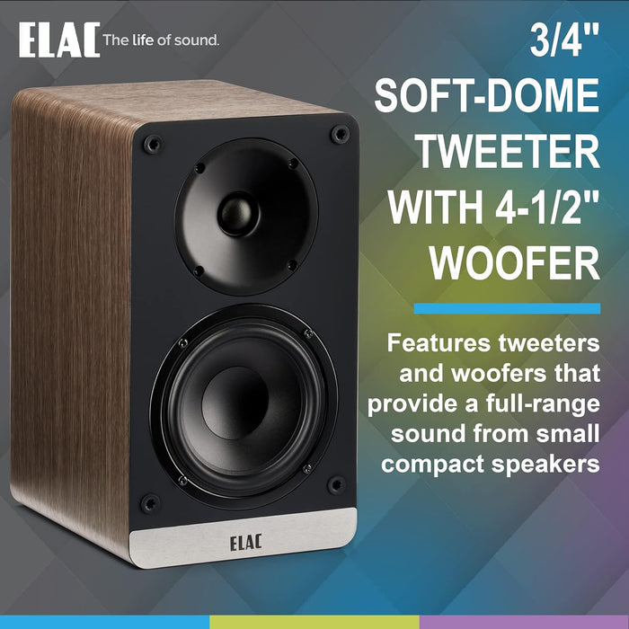 ConneX Series 4.5" Powered Bookshelf Speakers with Built in Bluetooth