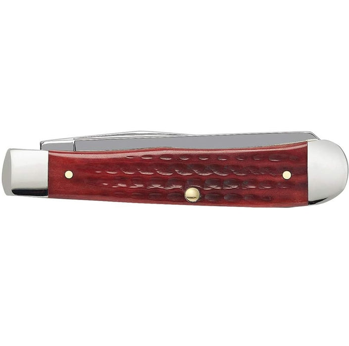 Pocket Worn Corn Cob Jig Old Red Bone Trapper Folding Pocket Knife