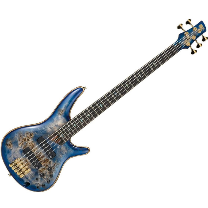 Premium SR2605 5-String Solidbody Electric Bass Guitar, Cerulean Blue Burst