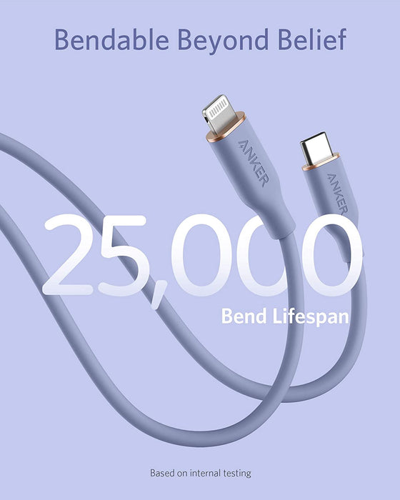 Anker 641 USB-C to Lightning Cable (Flow, 3 ft Silicone)