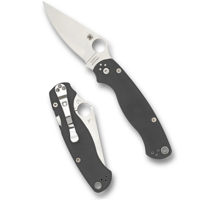 Spyderco Para Military 2 Maxamet Folding Pocket Knife with 3.45" PlainEdge Blade