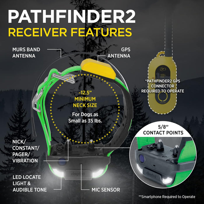 Pathfinder 2 Additional Dog Tracking & Training Receivers for Dogs 25 lbs. and Up