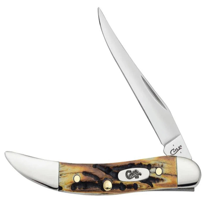 Genuine Stag Small Texas Toothpick Folding Pocket Knife With Tru-Sharp Steel