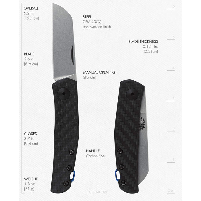 Zero Tolerance 0230 Jens Anso Slipjoint Pocket Knife with CPM 20CV Sheepsfoot Blade