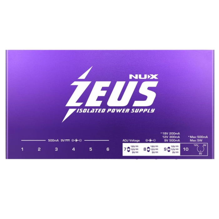 Zeus All-Isolated Power Supply with 10 High Current DC Power for NUX Pedals