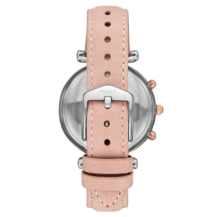 Fossil Women's 36mm Carlie Rose and Silver Stainless Steel Hybrid Smart Watch
