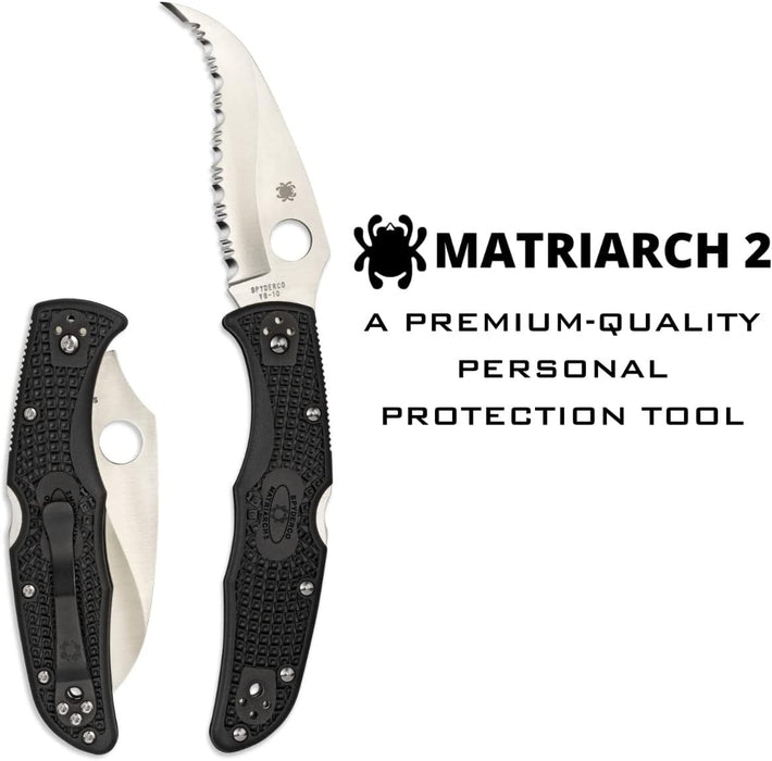 Spyderco Matriarch 2 Folding Pocket Knife with 3.57" VG-10 Reverse S Blade