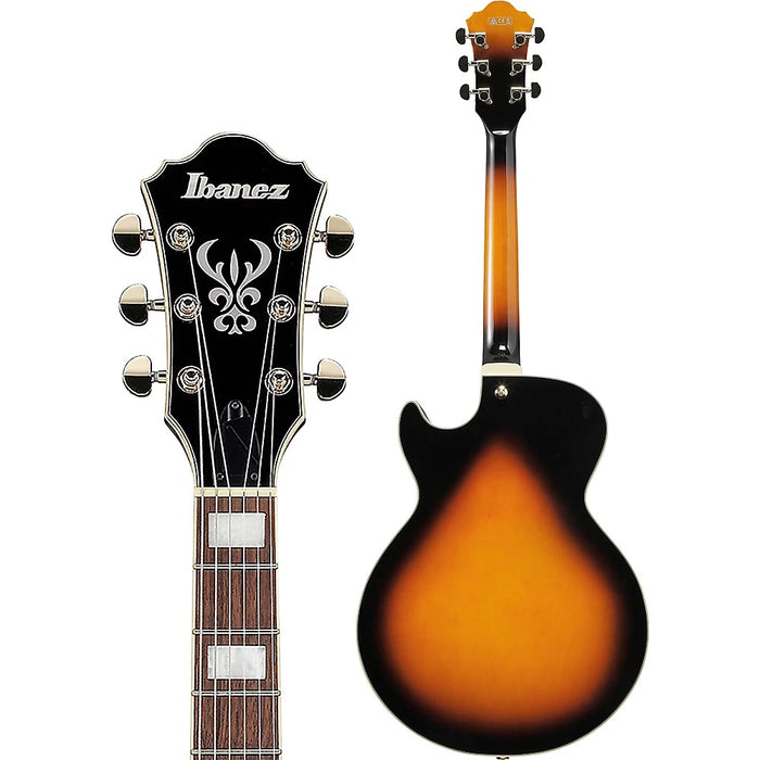 Artcore AG75GBS 6-String Hollow Body Electric Guitar, Right-Handed, Brown Sunburst