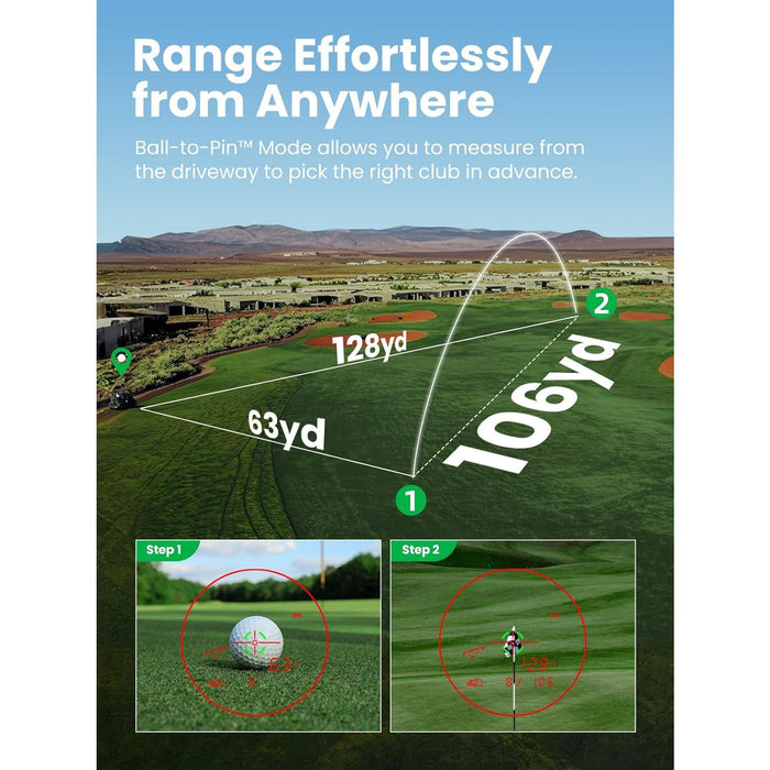 MILESEEY IONME2 Golf Laser Rangefinder with 1,100 Yard Range and Slope Compensation