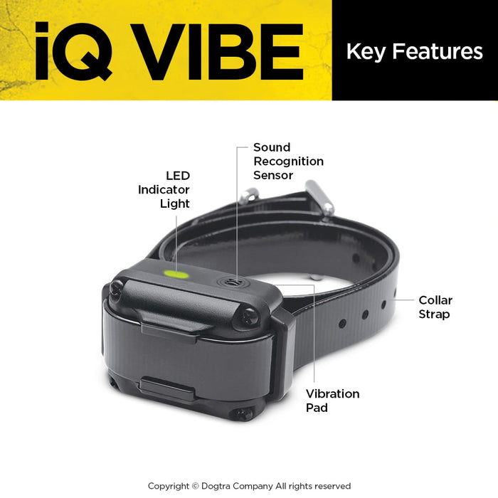 iQ Vibe No Bark Collar with 3 Levels of Vibration Only | Small & Medium Dogs