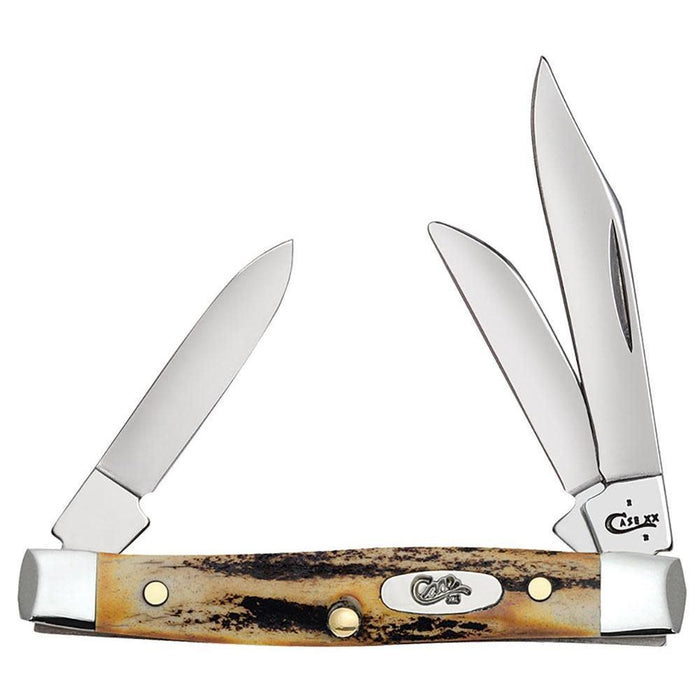 Genuine Stag Small Stockman Folding Pocket Knife with Tru-Sharp Stainless Steel