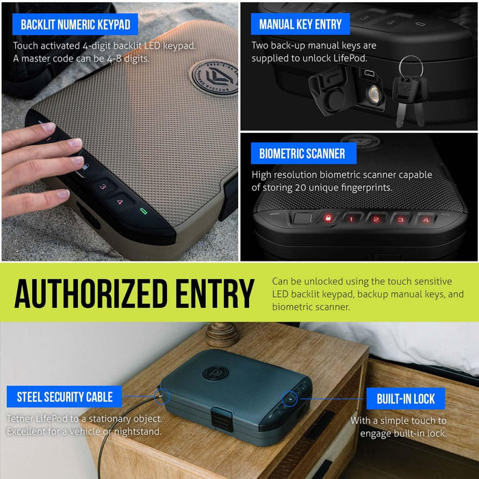 Vaultek LifePod 20 Rugged and Portable Biometric Handgun Safe