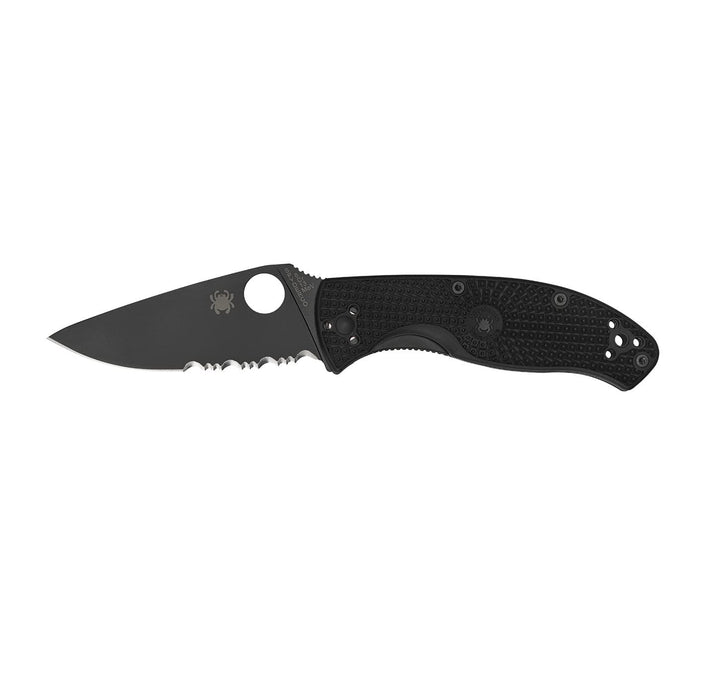 Spyderco Lightweight Tenacious Pocket Knife with 3.39" Black Oxide CombinationEdge