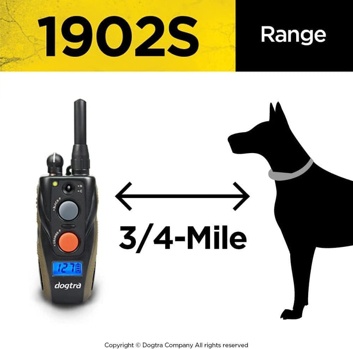 1902S 3/4 Mile Range 2-Dog Training Collar System with 127 Correction Levels