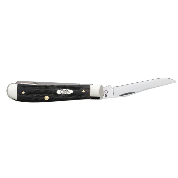 Jigged Buffalo Horn Mini Trapper Folding Pocket Knife with Tru-Sharp Steel