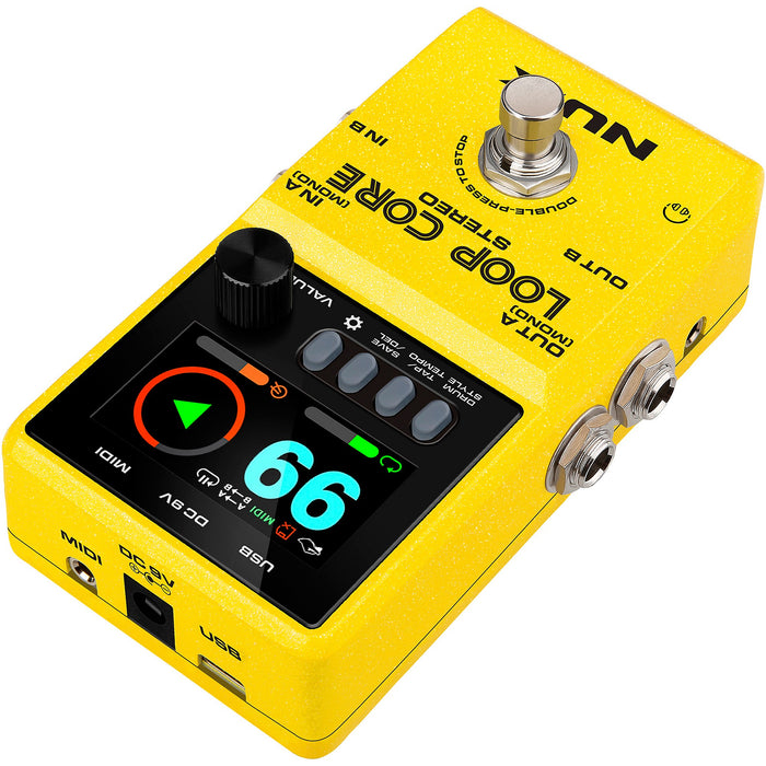 Loop Core Stereo Looper with MIDI and Drum Pattern Guitar Effect Pedal