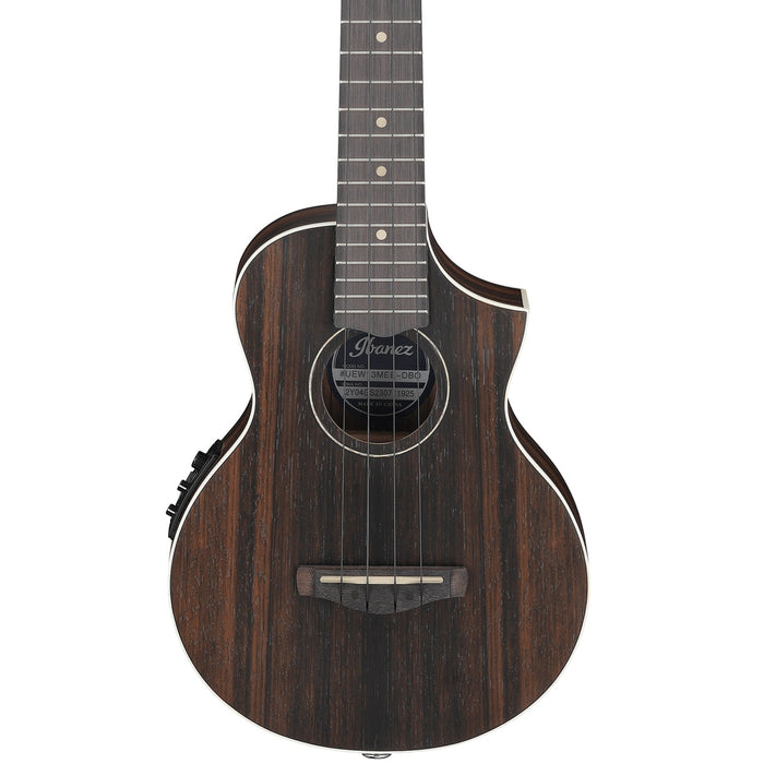 UEW13MEE 4-String Acoustic Electric Ukulele, Right-Handed, Dark Brown Open Pore