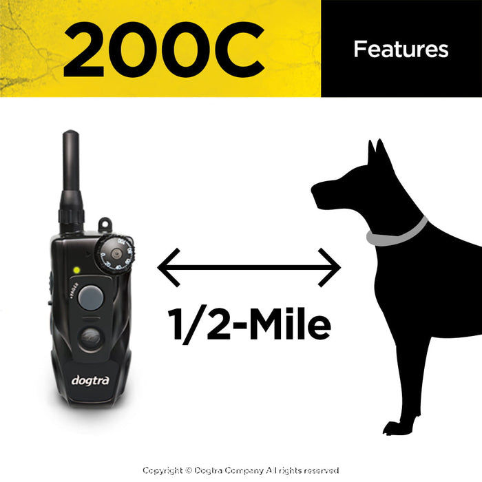 200C 1/2 Mile One-Handed Remote Training E-Collar with 100 Correction Levels