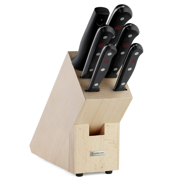 Gourmet 7-Piece Knife Block Set with Beech Block