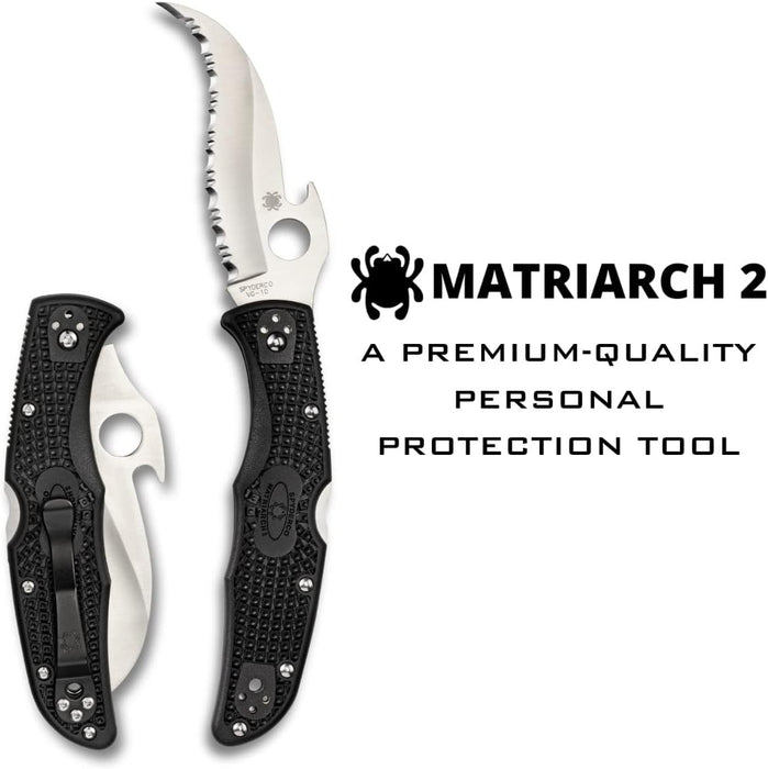 Spyderco Matriarch 2 Folding Knife with Emerson Opener and 3.27" VG-10 Steel Blade