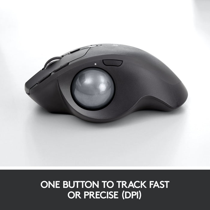 MX ERGO Plus Wireless Trackball Mouse with Extra 10-Degree Wedge and Easy Switch