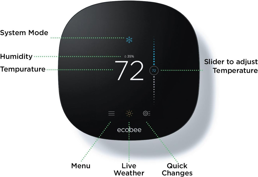 Ecobee 3 Lite Thermostat with Wi-Fi | Compatible with Amazon Alexa