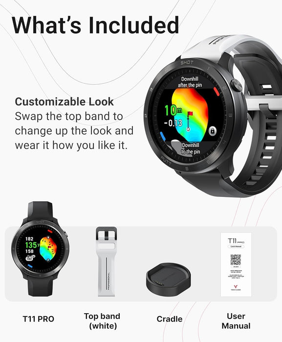 Voice Caddie T11 PRO GPS Golf Watch with AMOLED Display & 40K Preloaded Courses