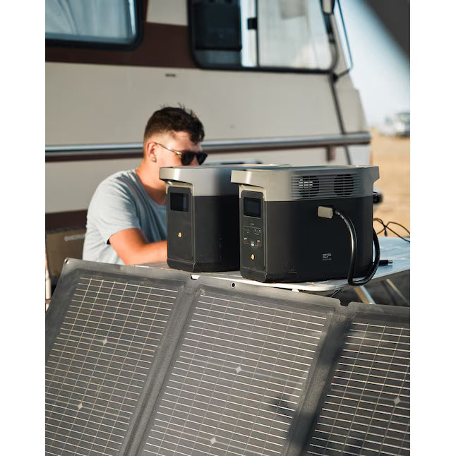 EcoFlow DELTA 2 Portable Power Station with 400 Watt Solar Panel for Camping and More