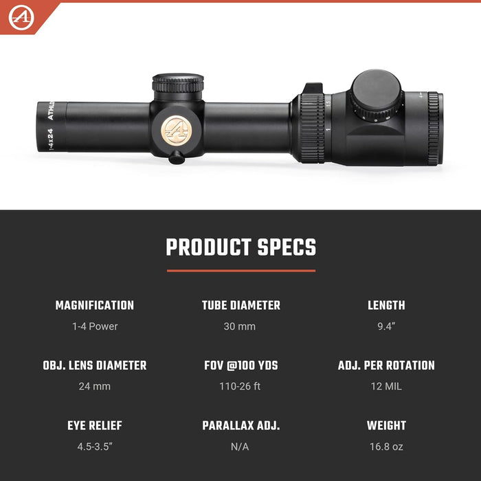 Talos BTR GEN2 Rifle Scope with 1-4X24 AHSR14 SFP IR MIL Reticle