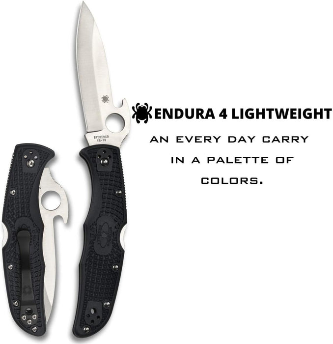 Spyderco Endura 4 Emerson Opener Folding Knife with 3.83" VG-10 Steel Blade