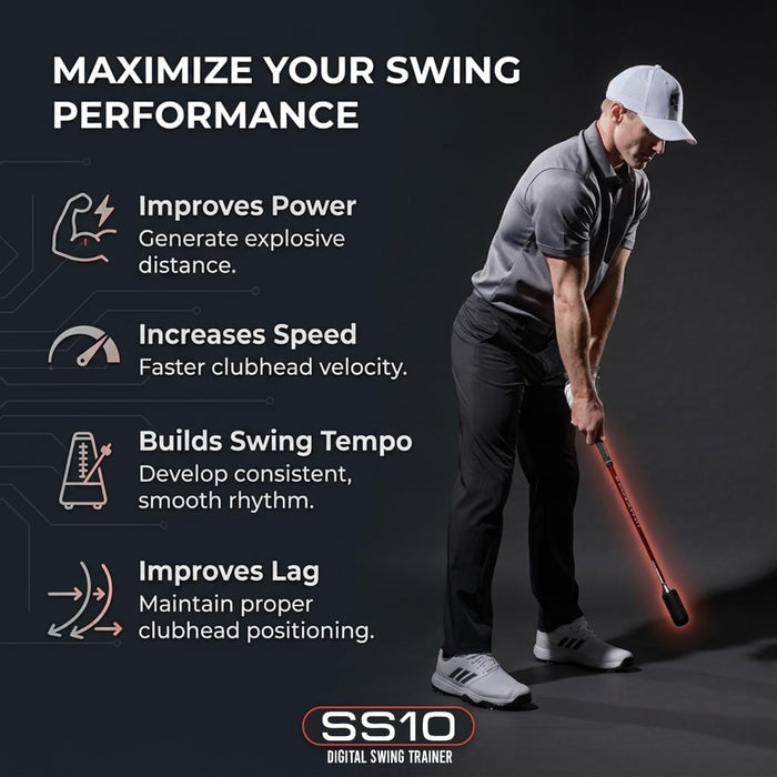 Voice Caddie SS10 Digital Swing Trainer and Warm Up Tool with App Tracking