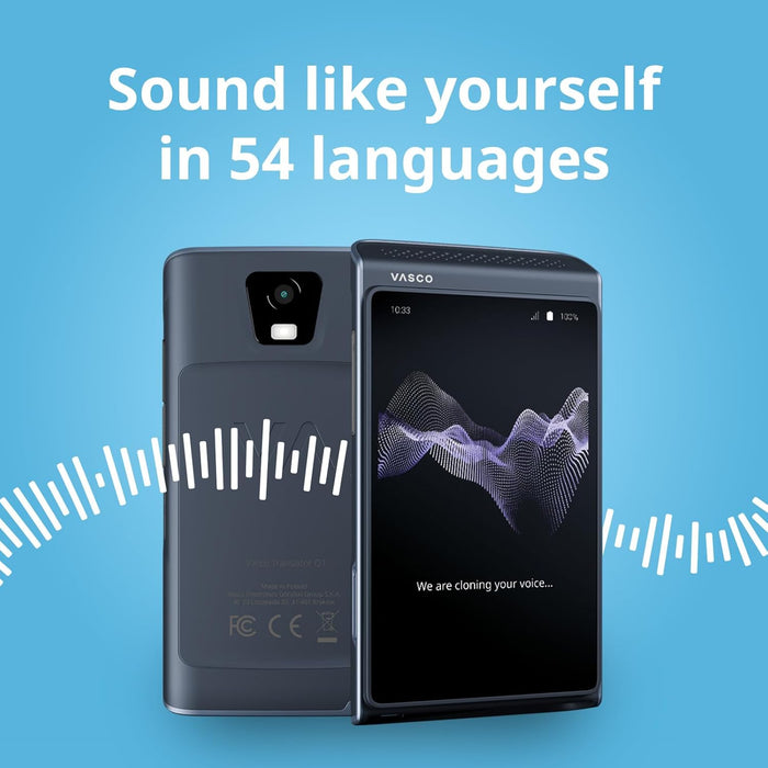 Vasco Translator Q1 Ai Voice Cloning Translator with 113 Languages & Free Lifetime Internet