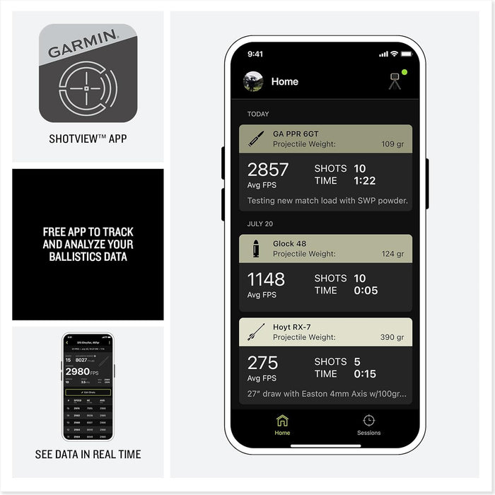 Garmin Xero C2 Chronograph | Tracks up to 10 Shot Per Second from 10 FPS to 5,000 FPS