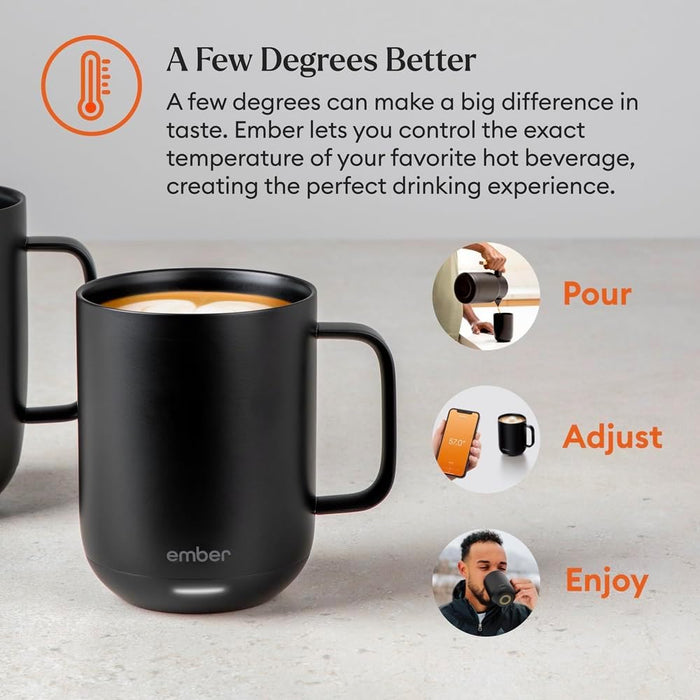 Temperature Control Smart Mug 2 with App-Control & Long Lasting Battery, 10 Ounce