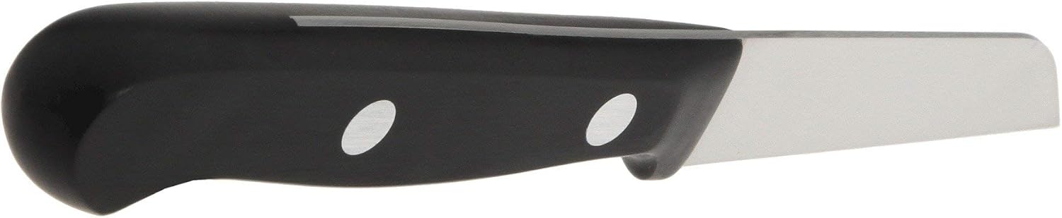 Gourmet 2.75" Stainless Steel Flat Cut Paring Knife with Black Handle