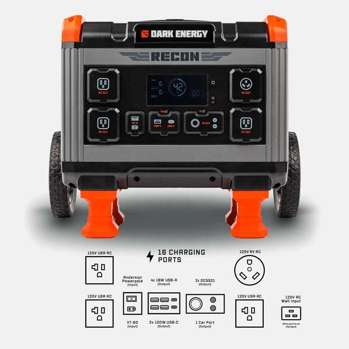 Dark Energy Recon 2000 Portable Power Station with 2016Wh LifePO4 for Off-Grid