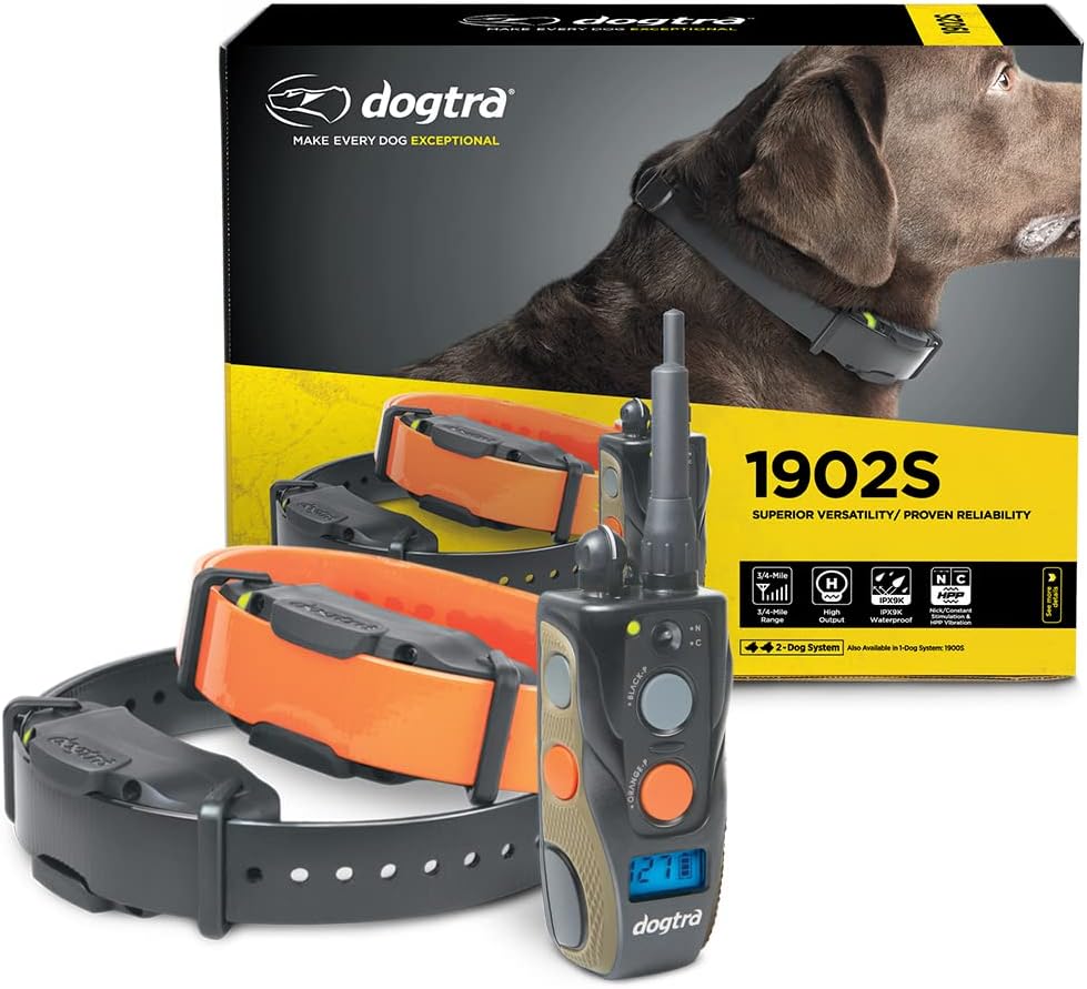 Dogtra 1902S 3/4 Mile Range 2-Dog Training Collar System with 127 Corr ...