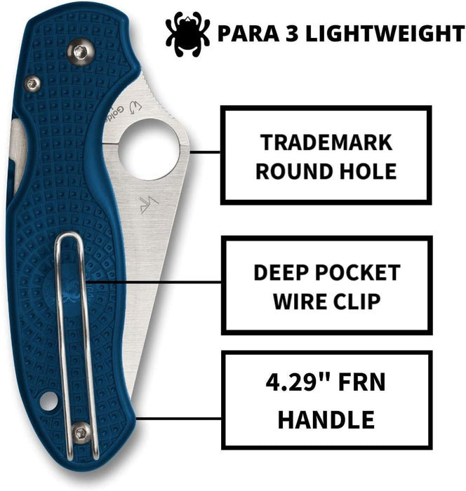 Spyderco Para 3 Lightweight Pocket Knife with 2.58" CPM Stainless Steel Blade